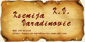 Ksenija Varadinović vizit kartica